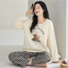 Bộ đồ ngủ nữ dài tay Hàn Quốc - Cotton siêu mềm, ấm áp mùa thu đông, chỉ 99.000₫ 2