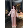 Bộ đồ ngủ nữ dài tay kẻ sọc hồng lụa mềm mịn, sang trọng, thoáng mát Giá 221.600 VND 3