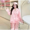 Bộ đồ ngủ nữ dài tay kẻ sọc hồng lụa mềm mịn, sang trọng, thoáng mát Giá 221.600 VND 5