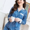Bộ đồ ngủ nữ dài tay lụa cao cấp hoa cúc - Sang trọng, thanh lịch, giảm giá 2