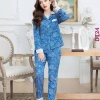 Bộ đồ ngủ nữ dài tay lụa cao cấp hoa cúc - Sang trọng, thanh lịch, giảm giá 4