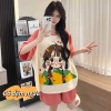 Bộ Đồ Ngủ Nữ Hàn Quốc Có Đệm Ngực Tay Ngắn/Tay Dài 4 Mùa, Thoải Mái Mặc Nhà Đi Chơi