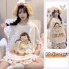 Bộ Đồ Ngủ Nữ Hàn Quốc Có Đệm Ngực Tay Ngắn/Tay Dài 4 Mùa, Thoải Mái Mặc Nhà Đi Chơi 7