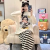 Bộ Đồ Ngủ Nữ Hàn Quốc Có Đệm Ngực Tay Ngắn/Tay Dài 4 Mùa, Thoải Mái Mặc Nhà Đi Chơi 8