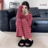 Bộ Đồ Ngủ Nữ Hàn Quốc Hoa Hồng Sọc Đỏ - Tay Dài Quần Dài Cardigan, 214.400 VND 8