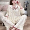 Bộ Đồ Ngủ Nữ JUSOKA Pijama Cổ Sen Vạt Ren Trắng Đũi Hàn Siêu Xinh DU04 Giá 184k 6