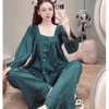 Bộ Đồ Ngủ Nữ JUSOKA Pijama Lụa Gấm Xước Dáng Tiểu Thư – Thoải Mái, 158.999đ 3