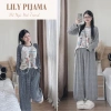 Bộ đồ ngủ nữ LILY HCOM26.678 áo thun in họa tiết mix quần suông dài tay 129.000 VND