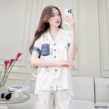 Bộ đồ ngủ nữ lụa VINGO/VINGORIA tay ngắn mùa xuân hè - Giá chỉ 545.000đ