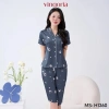 Bộ đồ ngủ nữ lụa VINGO/VINGORIA tay ngắn mùa xuân hè - Pijama thoáng mát, giảm giá 21% chỉ 385.000₫ 2