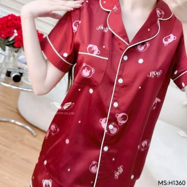 Bộ đồ ngủ nữ lụa VINGO/VINGORIA tay ngắn mùa xuân hè - Pijama thoáng mát, giảm giá 21% chỉ 385.000₫ 8