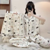 Bộ Đồ Ngủ Nữ M-5xl Plus Cotton 3 Mảnh Pyjama Tay Ngắn Mùa Hè Dễ Thương Kẻ Sọc 7