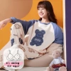 Bộ đồ ngủ nữ miếng lót ngực, áo ngực sẵn, họa tiết cute, tay dài, quần dài ấm áp, thoáng khí - Chỉ 115k 3