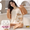Bộ đồ ngủ nữ miếng lót ngực, áo ngực sẵn, họa tiết cute, tay dài, quần dài ấm áp, thoáng khí - Chỉ 115k 5