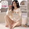 Bộ đồ ngủ nữ miếng lót ngực, áo ngực sẵn, họa tiết cute, tay dài, quần dài ấm áp, thoáng khí - Chỉ 115k 7