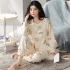 Bộ đồ ngủ nữ miếng lót ngực, áo ngực sẵn, họa tiết cute, tay dài, quần dài ấm áp, thoáng khí - Chỉ 115k 10