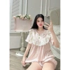 Bộ đồ ngủ nữ mùa hè cotton mềm phối bèo Lily, đồ mặc nhà xinh xỉu tiểu thư 6
