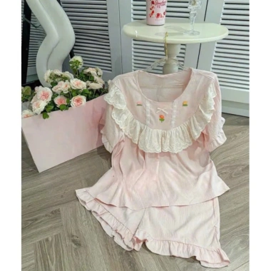 Bộ đồ ngủ nữ mùa hè cotton mềm phối bèo Lily, đồ mặc nhà xinh xỉu tiểu thư 8 Bộ đồ ngủ nữ mùa hè cotton mềm phối bèo Lily, đồ mặc nhà xinh xỉu tiểu thư 8