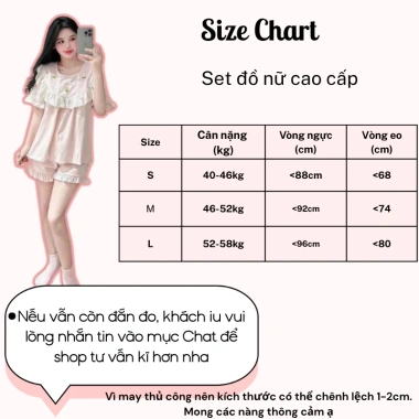Bộ đồ ngủ nữ mùa hè cotton mềm phối bèo Lily, đồ mặc nhà xinh xỉu tiểu thư