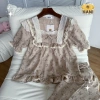 Bộ Đồ Ngủ Nữ Pijama Chất Đũi Vân Mây Tiểu Thư HANI Babydoll Đáng Yêu Size 40-90kg Mềm Mịn Mát Giá 145k 3