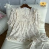 Bộ Đồ Ngủ Nữ Pijama Chất Đũi Vân Mây Tiểu Thư HANI Babydoll Đáng Yêu Size 40-90kg Mềm Mịn Mát Giá 145k 4