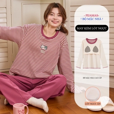 Bộ Đồ Ngủ Nữ Pijama Dài Tay Mút Ngực TIMI62 – Cao Cấp, Giá Ưu Đãi 305.000₫ 2 Bộ Đồ Ngủ Nữ Pijama Dài Tay Mút Ngực TIMI62 – Cao Cấp, Giá Ưu Đãi 305.000₫ 2
