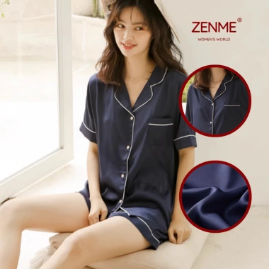Bộ đồ ngủ nữ Pijama lụa cộc đùi ZENME PJC223 - Cao cấp, mát mẻ, chỉ 209.000đ 4