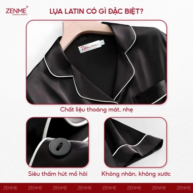 Bộ đồ ngủ nữ Pijama lụa cộc đùi ZENME PJC223 - Cao cấp, mát mẻ, chỉ 209.000đ 6