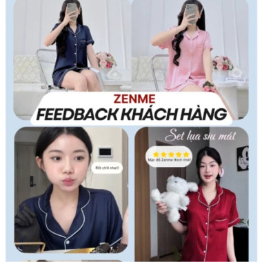 Bộ đồ ngủ nữ Pijama lụa cộc đùi ZENME PJC223 - Cao cấp, mát mẻ, chỉ 209.000đ 8