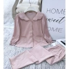Bộ đồ ngủ nữ Pyjama BEAUTIFUL Y840E nhung tuyết tay lỡ hồng nhạt, cổ sóng trơn - Giá ưu đãi 207.200₫