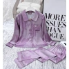 Bộ đồ ngủ nữ Pyjama lụa MANGO Y849A tay dài màu tím loang cổ vòng - Giá chỉ 207.200₫