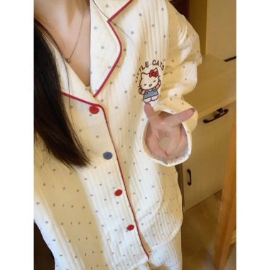 Bộ đồ ngủ nữ SUNNY trần bông siêu ấm, dài tay hoạ tiết dễ thương, mặc nhà thoải mái 10