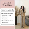 Bộ đồ ngủ nữ thu đông tay dài cổ sen, túi đính nơ, quần dài caro - Giá chỉ 289k 2