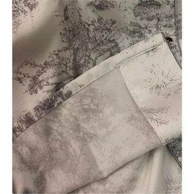 Bộ Đồ Ngủ Nữ Trung Hoa Mực Tranh Xám - Quần Dài, Tay Satin Mềm Nhập Khẩu 147k