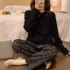Bộ đồ ngủ nữ xuân thu dài tay quần mỏng lụa sữa loungewear thoải mái giá ưu đãi 125k
