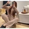 Bộ đồ ngủ nữ xuân thu dài tay quần mỏng lụa sữa loungewear thoải mái giá ưu đãi 125k 4