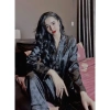 Bộ Đồ Ngủ Pijama Lụa Gấm Cao Cấp Áo Dài - Quần Dài Giá Ưu Đãi 129k 6