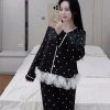 Bộ Đồ Ngủ Pijama Nữ Cao Cấp Tay Dài Quần Dài Lụa Mịn Chấm Bi - Giá 209.000 VND 3