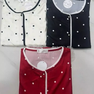Bộ Đồ Ngủ Pijama Nữ Cao Cấp Tay Dài Quần Dài Lụa Mịn Chấm Bi - Giá 209.000 VND 6