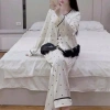 Bộ Đồ Ngủ Pijama Nữ Cao Cấp Tay Dài Quần Dài Lụa Mịn Chấm Bi - Giá 209.000 VND 7