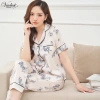 Bộ Đồ Ngủ Pijama Nữ VADESI Quần Dài Tay Ngắn Lụa Mềm Mịn Thấm Hút Thoáng Mát 539k 10