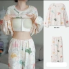 Bộ Đồ Ngủ Plus Nữ Kích Thước Lớn Có Lót Ngực, Phong Cách Ôm Tay Dài Dễ Thương, 190k 2