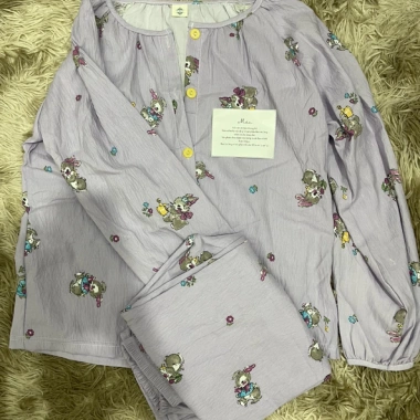 Bộ đồ ngủ pyjama dài tay thỏ tím 012 - Siêu mềm, giảm giá 17% chỉ 195.020 VND