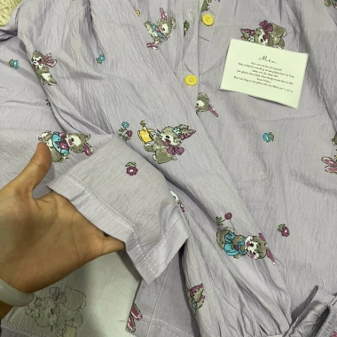 Bộ đồ ngủ pyjama dài tay thỏ tím 012 - Siêu mềm, giảm giá 17% chỉ 195.020 VND