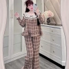 Bộ đồ ngủ Sammy DDCR02 kẻ caro, cổ ren 2 tầng, chất đũi nhung cho nữ - Giá 165k 5