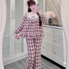 Bộ đồ ngủ Sammy DDCR02 kẻ caro, cổ ren 2 tầng, chất đũi nhung cho nữ - Giá 165k 9