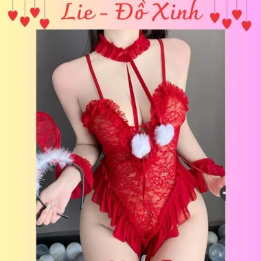 Bộ Đồ Ngủ Sexy Thỏ Hồng L73 - Bodysuit, Tặng Tai Thỏ và Phụ Kiện, Giá 139k