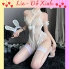 Bộ Đồ Ngủ Sexy Thỏ Hồng L73 - Bodysuit, Tặng Tai Thỏ và Phụ Kiện, Giá 139k 6