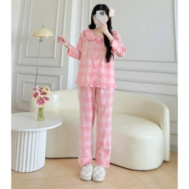 Bộ Đồ Ngủ Tay Dài Vải Lụa Cotton Dễ Thương Cho Nữ - Giá Gốc 229k, Giảm 179k