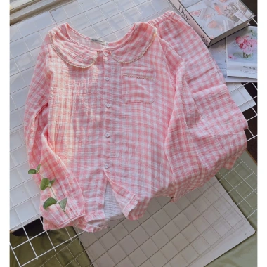 Bộ Đồ Ngủ Tay Dài Vải Lụa Cotton Dễ Thương Cho Nữ - Giá Gốc 229k, Giảm 179k